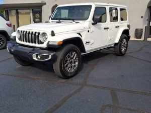 White jeep wrangler